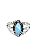 Navajo Sterling Silver Larimar Cuff Bracelet