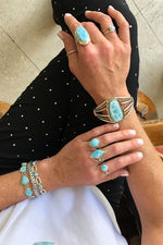 Sterling Silver Larimar Link Bracelet