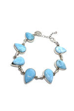 Petite Sterling Silver Larimar Link Bracelet