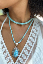 Navajo Sterling Silver Larimar Teardrop Pendant