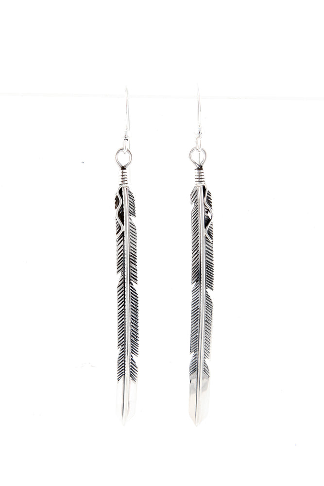 Long Navajo Feather Earrings