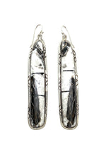 Dramatic White Buffalo Freeform Earrings