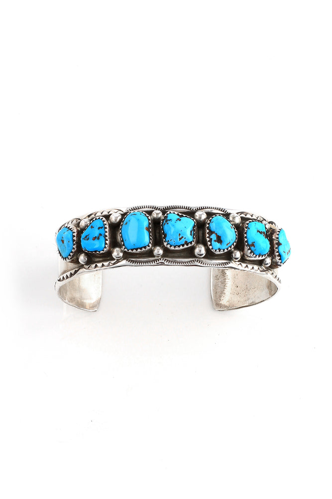 
                
                    Load image into Gallery viewer, Marie Thompson Kingman Turquoise Row Cuff
                
            