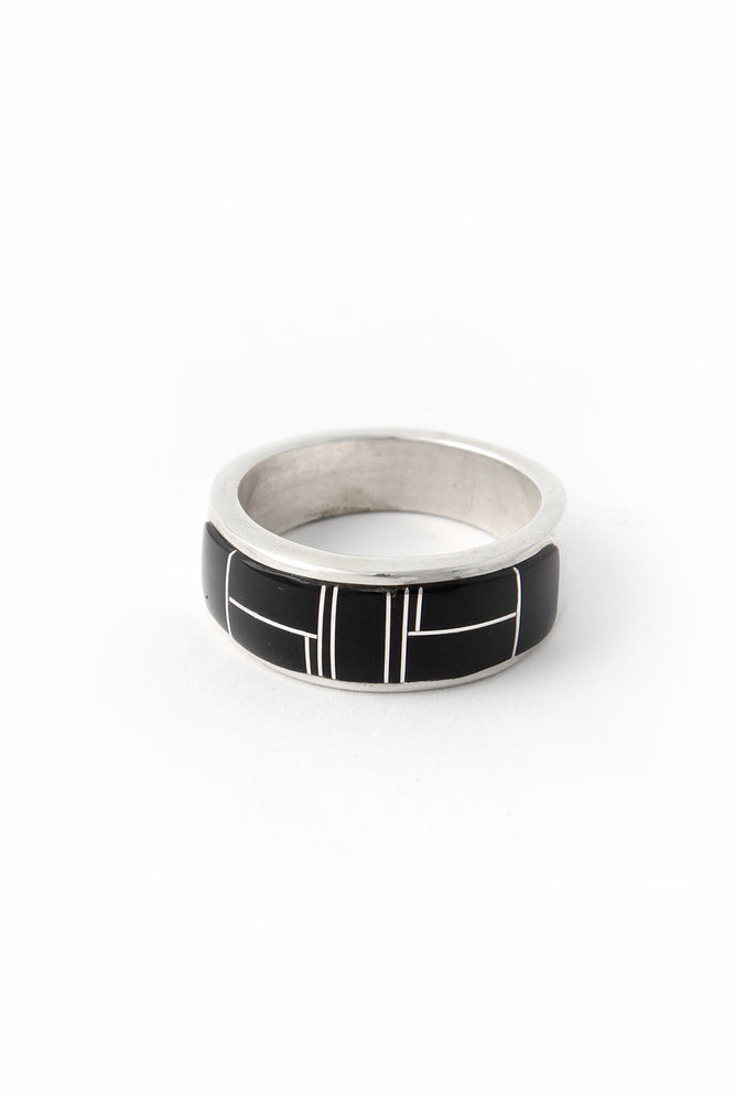 Mens Onyx Inlay Ring