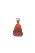 Orange Spiny Shell Silver Pendant