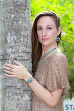 Turquoise Naja Earrings by Maynard Garcia