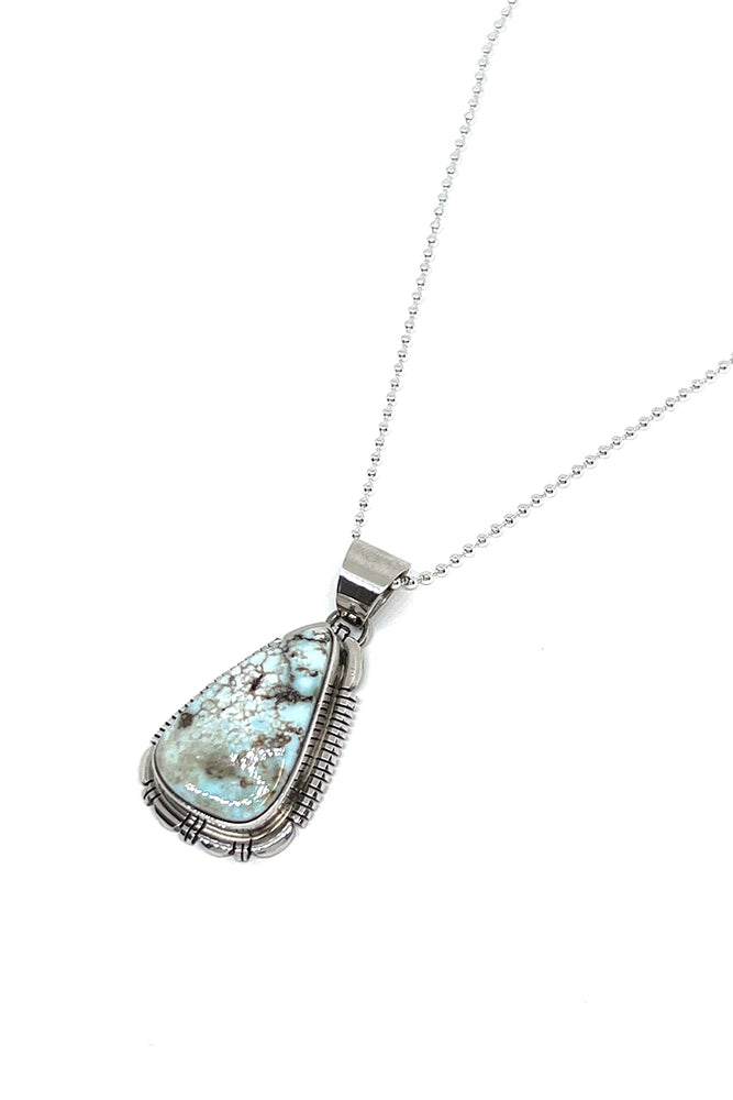 Dry Creek White Turquoise Sterling Silver Pendant