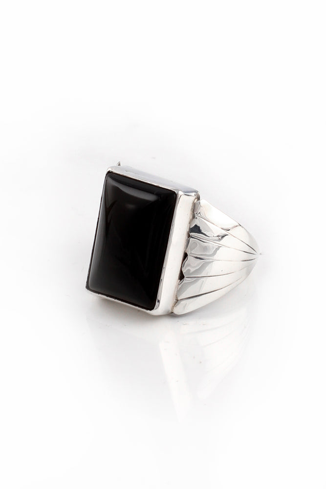 
                
                    Load image into Gallery viewer, Milton Lee Modern Onyx Ring (Size 9)
                
            