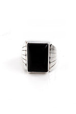 Milton Lee Modern Onyx Ring (Size 9)