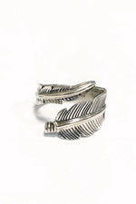 Navajo Sterling Silver Feather Adjustable Ring