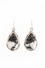 Navajo White Buffalo Turquoise Small Teardrop Earrings