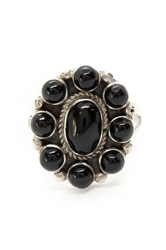 
                
                    Load image into Gallery viewer, Navajo Black Onyx Cluster Ring (Size 7.5)
                
            