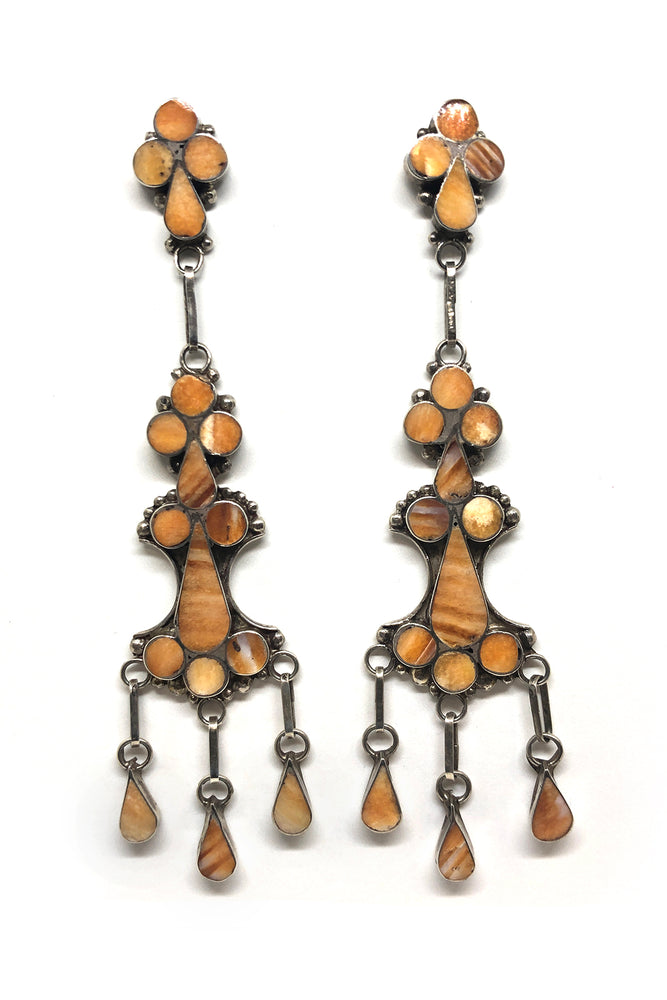 
                
                    Load image into Gallery viewer, Orange Spiny Oyster Chandellier Earrings
                
            