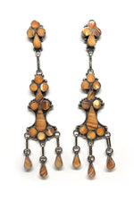 Orange Spiny Shell Chandelier Earrings