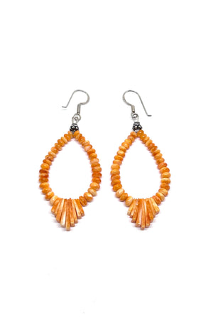 
                
                    Load image into Gallery viewer, Santo Domingo Orange Spiny Shell Heishi Earrings
                
            