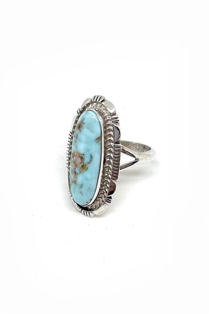 Navajo Dry Creek White Turquoise Ring (Size 8 ½)