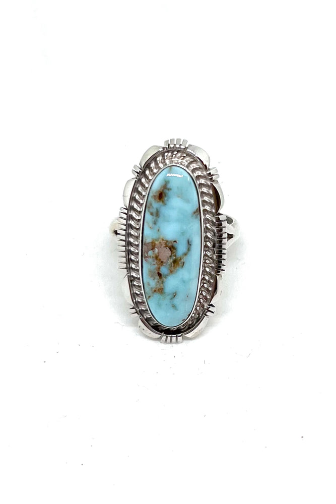 Navajo Dry Creek White Turquoise Ring (Size 8 ½)