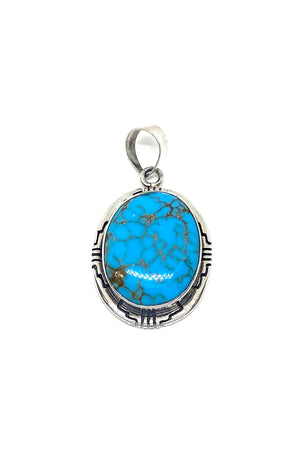 
                
                    Load image into Gallery viewer, Lovely Morenci Turquoise Oval Pendant
                
            