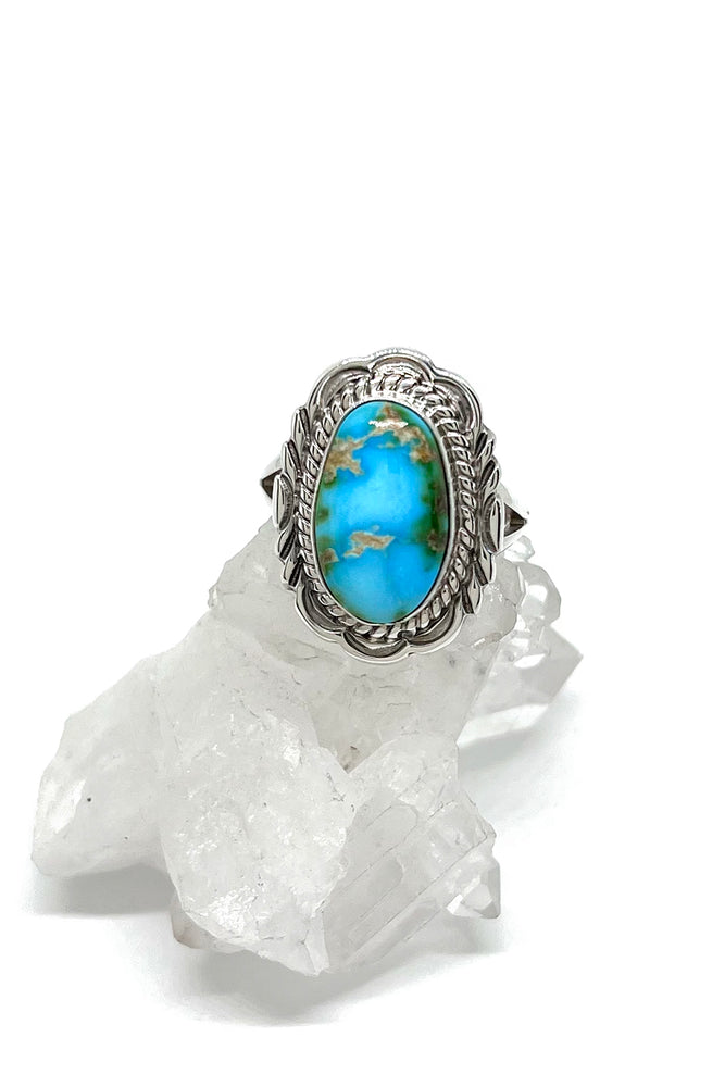 Navajo Sonoran Gold Turquoise Ring (Size 8 1/2)