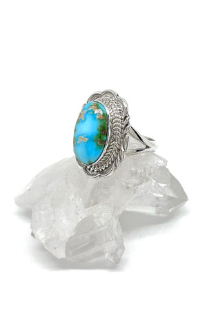 Navajo Sonoran Gold Turquoise Ring (Size 8 1/2)