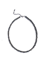 20" Oxidized Sterling Silver Bead Necklace