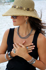 Triple Strand Oxidized Sterling Silver Beads