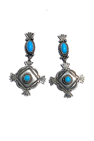 Mike Calladitto Blue Turquoise Statement Earrings
