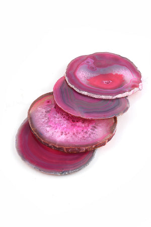 
                
                    Load image into Gallery viewer, Pink Agate Coaster Set
                
            