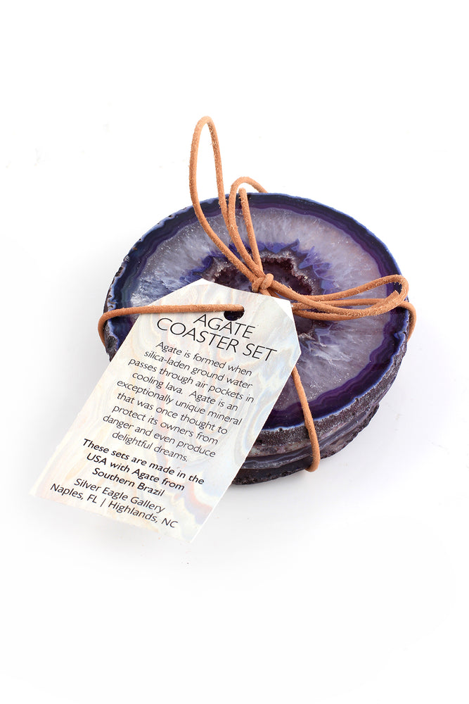 
                
                    Load image into Gallery viewer, Purple Agate Coaster Set
                
            