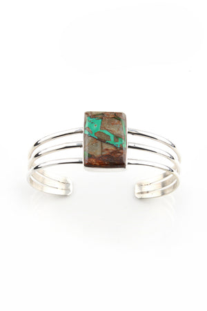 Navajo Boulder Turquoise Sterling Silver Cuff Bracelet