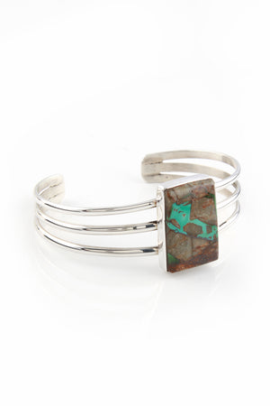 Navajo Boulder Turquoise Sterling Silver Cuff Bracelet