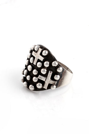 
                
                    Load image into Gallery viewer, Santa Fe Cross Sterling Silver Ring (Size 8.75)
                
            
