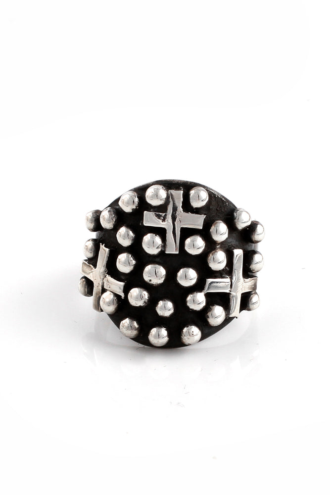 
                
                    Load image into Gallery viewer, Santa Fe Cross Sterling Silver Ring (Size 8.75)
                
            