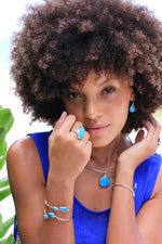 Blue Turquoise Round Pendant