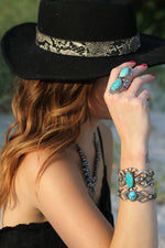 Navajo Sandcast Turquoise Bracelet