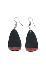 Santo Domingo Black Jet and Red Spiny Shell Slab Earrings