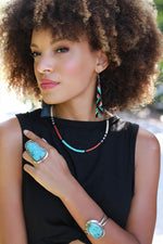 Santo Domingo Turquoise Inlay Earrings