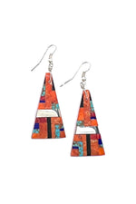 Daniel Coriz Santo Domingo Colorful Mosaic Inlay Earrings