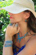 Navajo Sleeping Beauty Turquoise Row Bracelet