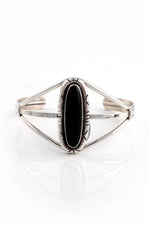 Onyx and Sterling Silver Cuff Bracelet