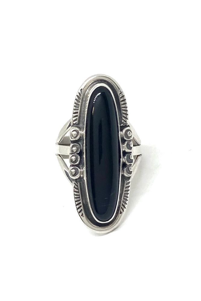 Slender Oval Onyx Ring (Size 7 ½) – Silver Eagle Gallery