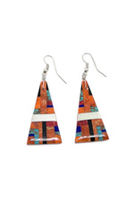 Daniel Coriz Santo Domingo Colorful Mosaic Inlay Earrings