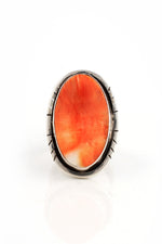 Orange Spiny Shell Navajo Ring (Size 8)