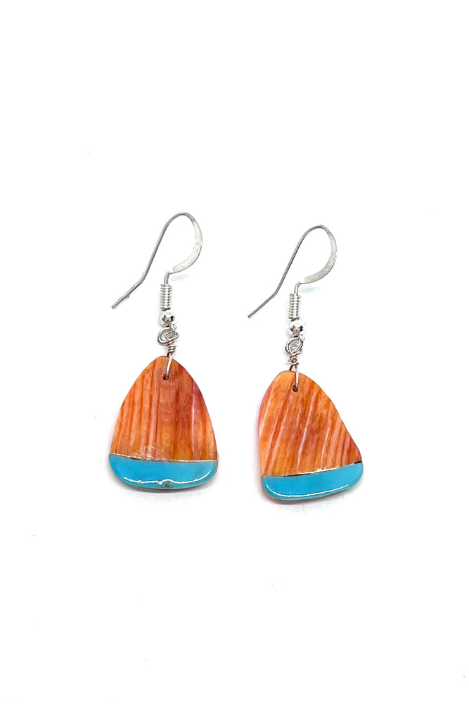 
                
                    Load image into Gallery viewer, Santo Domingo Spiny Shell and Turquoise Earrings
                
            