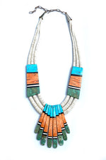 Delbert Crispin Santo Domingo Inlay Statement Necklace