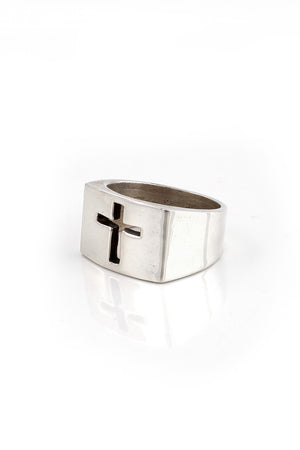 
                
                    Load image into Gallery viewer, Sterling Silver Cut Out Cross Men&amp;#39;s Ring
                
            