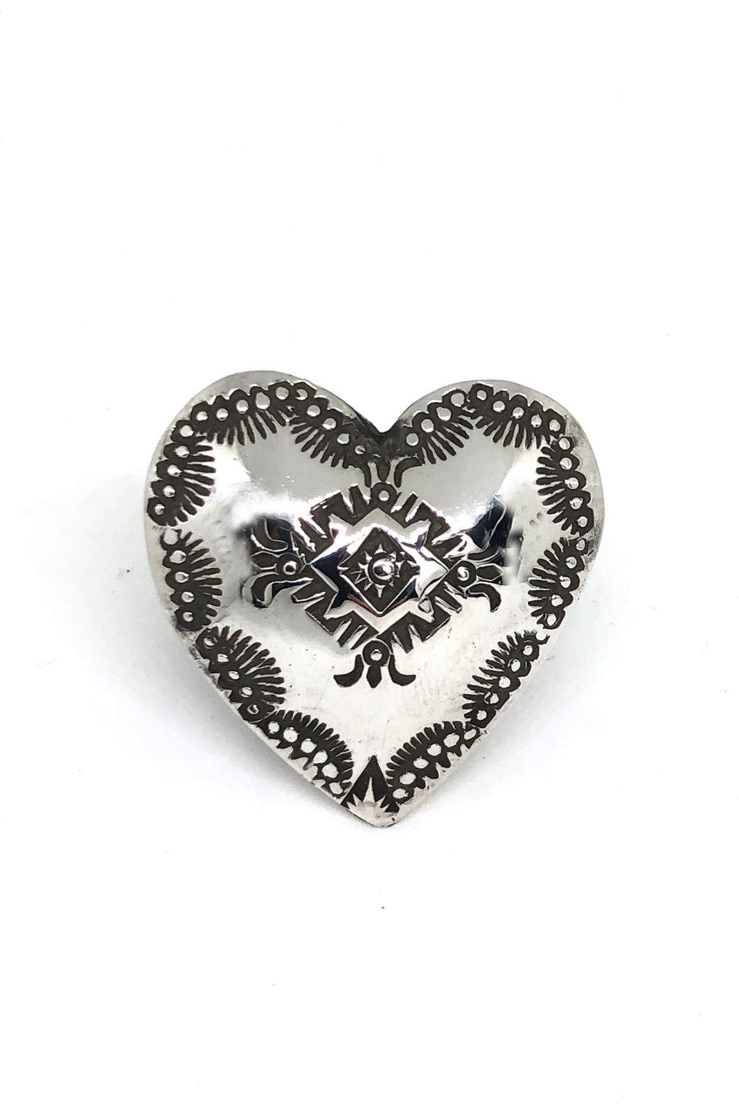 Navajo Heart Sterling Silver Ring (Adjustable) – Silver Eagle Gallery