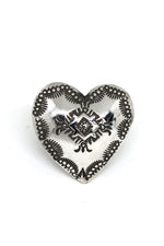 Navajo Heart Sterling Silver Ring (Adjustable)