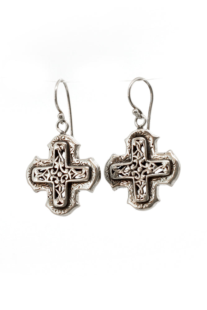 Sterling Silver Cross Earrings