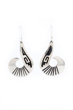 Everett and Mary Teller Curved Silver Overlay Earrings
